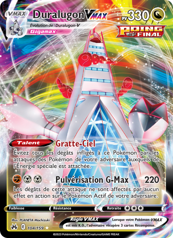 Duralugon VMAX 104 — Zénith Suprême (French Pokémon TCG card)