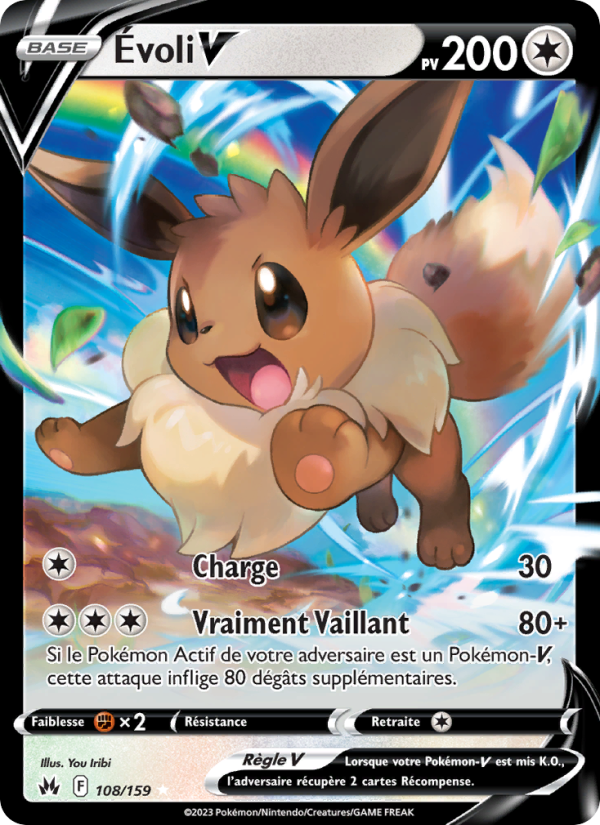 Évoli V 108 — Zénith Suprême (French Pokémon TCG card)