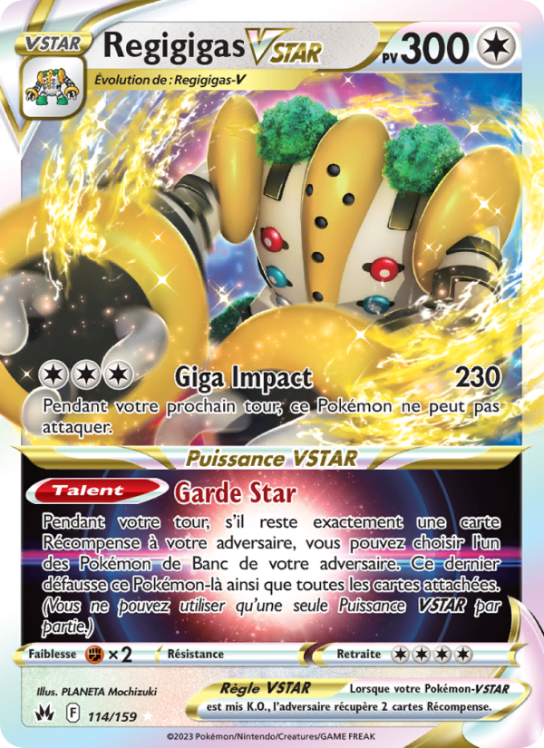 Regigigas VSTAR 114 — Zénith Suprême (French Pokémon TCG card)