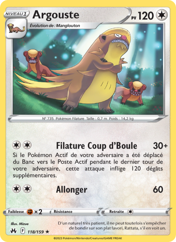 Argouste 118 — Zénith Suprême (French Pokémon TCG card)