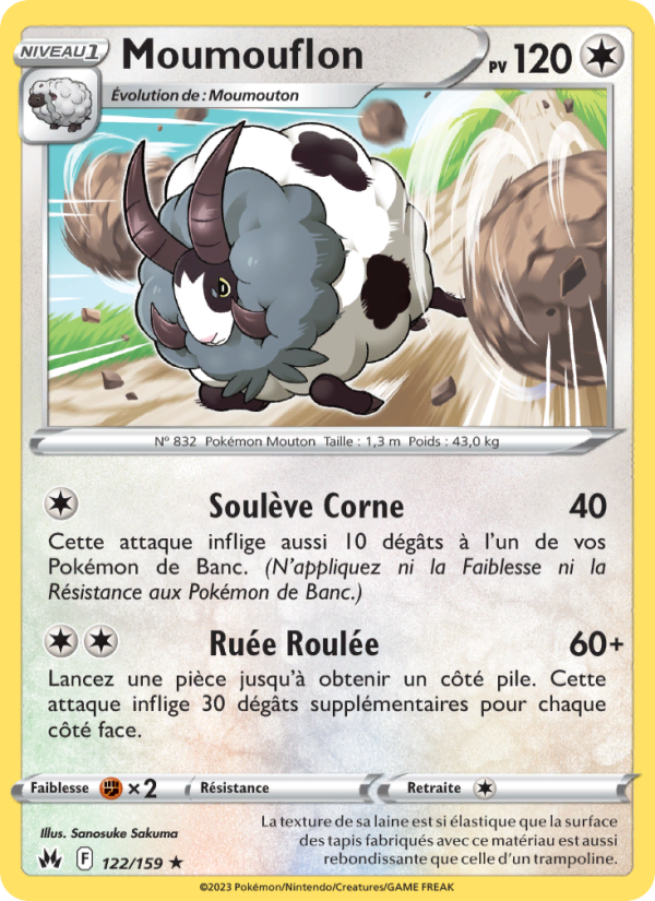 Moumouflon 122 — Zénith Suprême (French Pokémon TCG card)