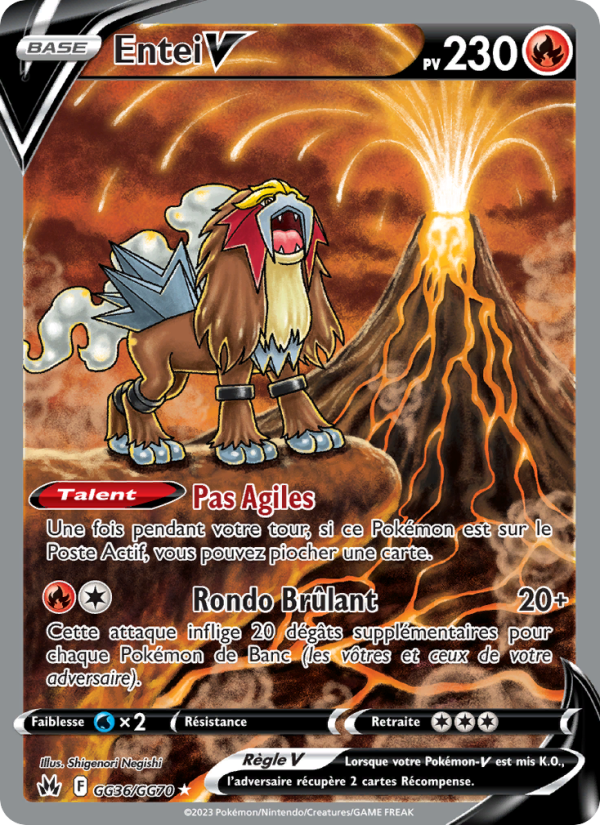 Entei V GG36 — Zénith Suprême (French Pokémon TCG card)