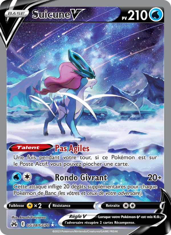 Suicune V GG38 — Zénith Suprême (French Pokémon TCG card)