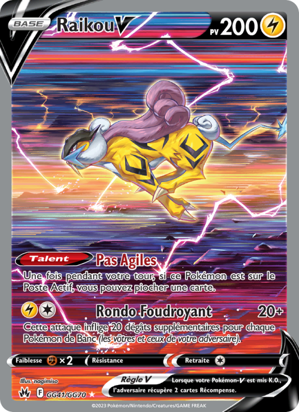 Raikou V GG41 — Zénith Suprême (French Pokémon TCG card)