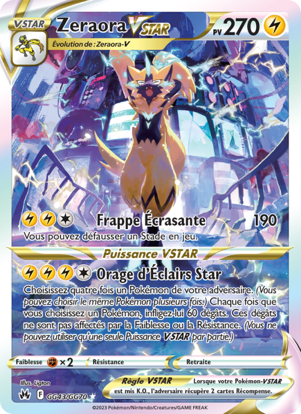 Zeraora VSTAR GG43 — Zénith Suprême (French Pokémon TCG card)