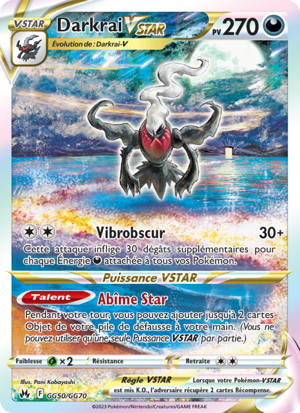 Darkrai VSTAR GG50 — Zénith Suprême (French Pokémon TCG card)