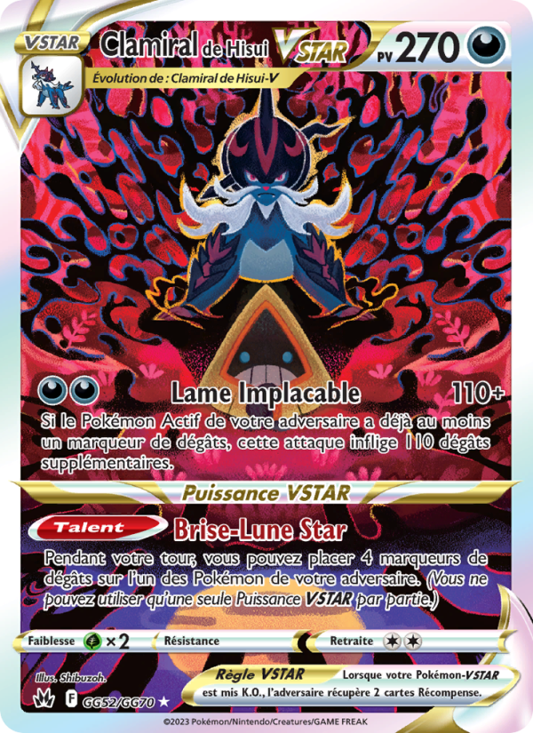 Clamiral de Hisui VSTAR GG52 — Zénith Suprême (French Pokémon TCG card)