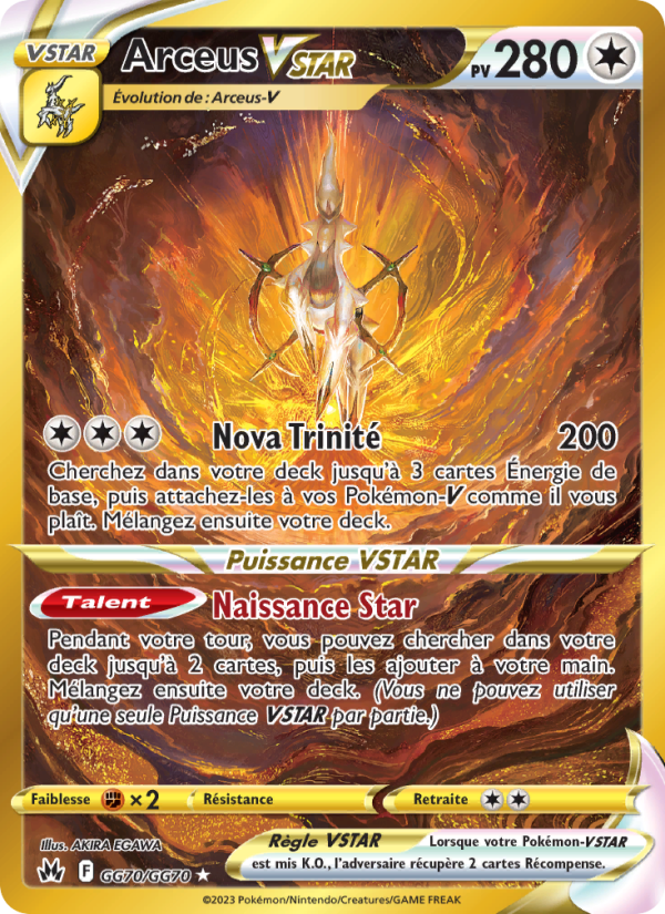 Arceus VSTAR GG70 — Zénith Suprême (French Pokémon TCG card)