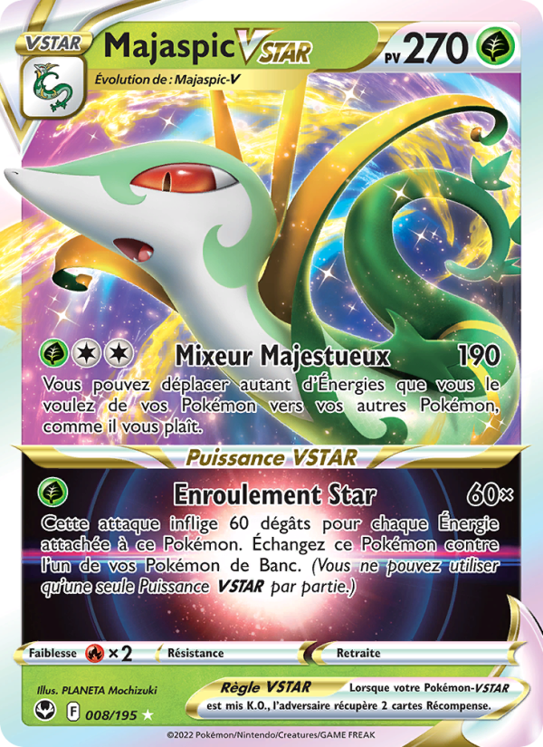 Majaspic VSTAR 008 — Tempête Argentée (French Pokémon TCG card)
