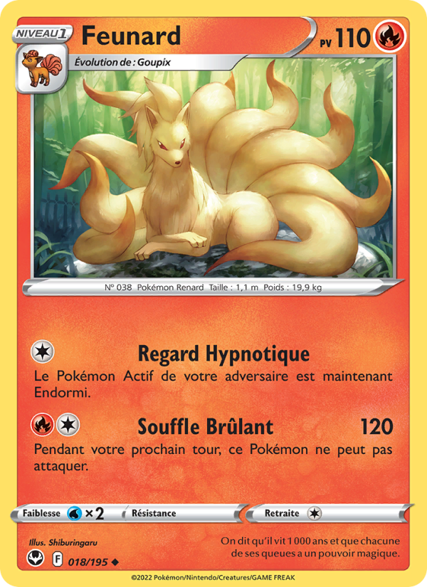 Feunard 018 — Tempête Argentée (French Pokémon TCG card)