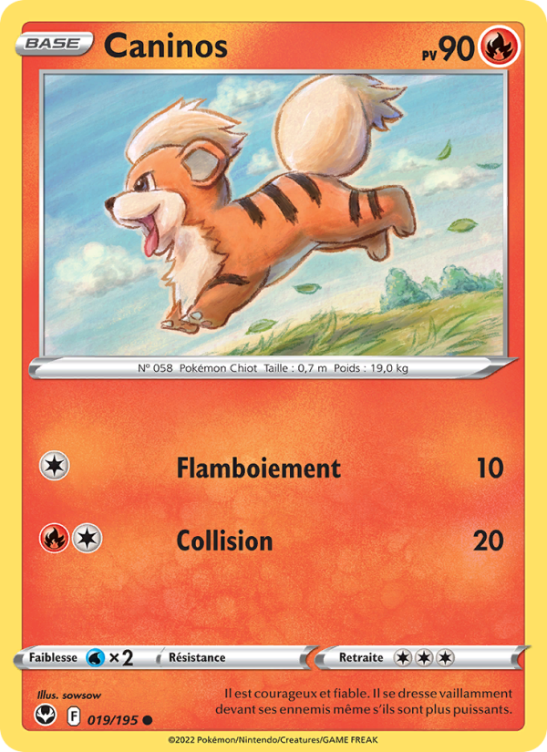 Caninos 019 — Tempête Argentée (French Pokémon TCG card)