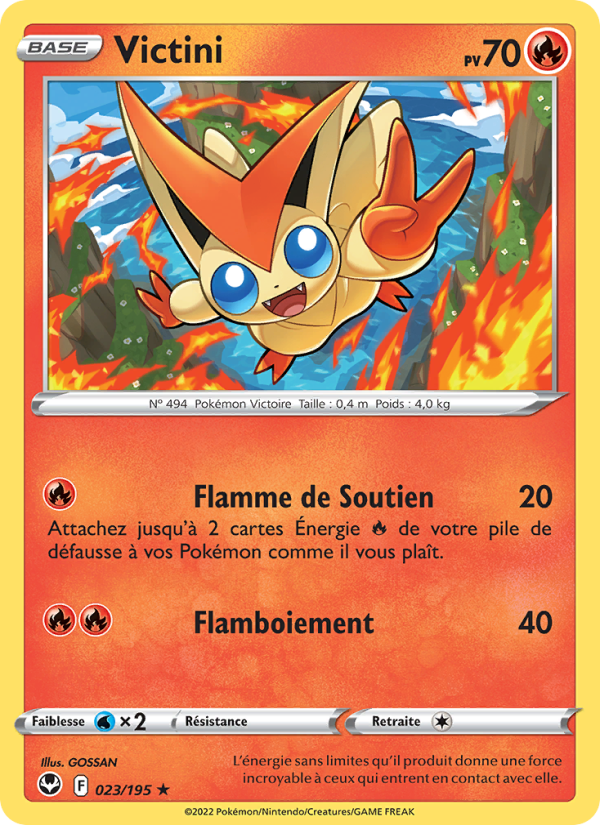 Victini 023 — Tempête Argentée (French Pokémon TCG card)