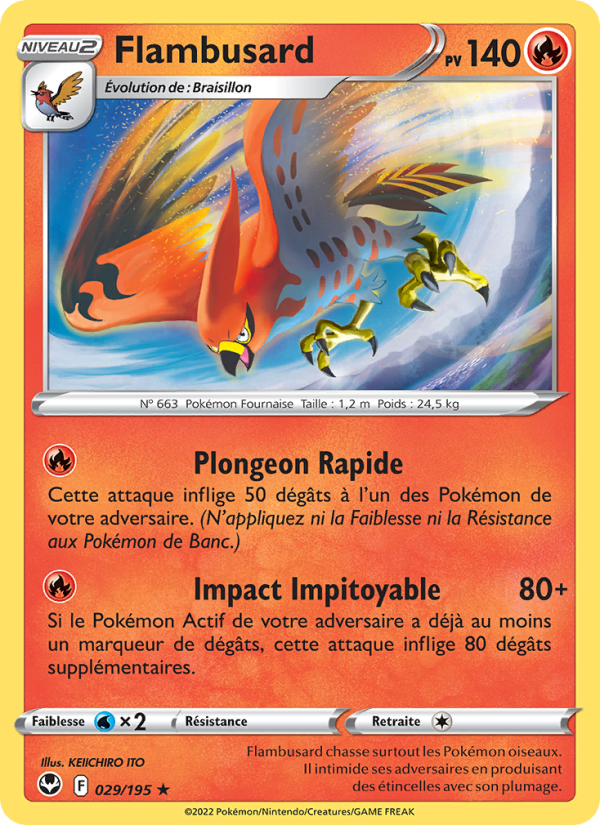 Flambusard 029 — Tempête Argentée (French Pokémon TCG card)
