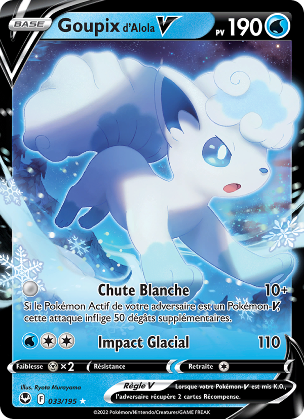 Goupix d'Alola V 033 — Tempête Argentée (French Pokémon TCG card)