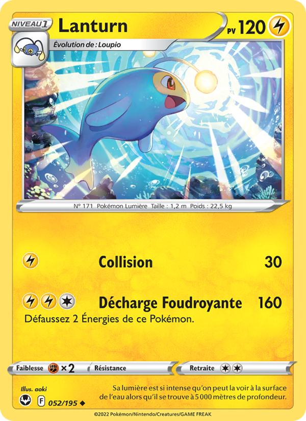 Lanturn 052 — Tempête Argentée (French Pokémon TCG card)