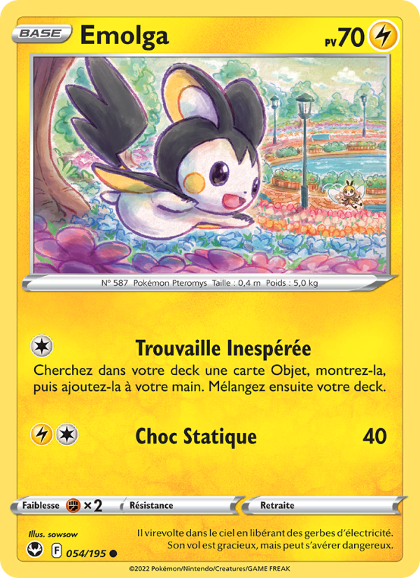 Emolga 054 — Tempête Argentée (French Pokémon TCG card)