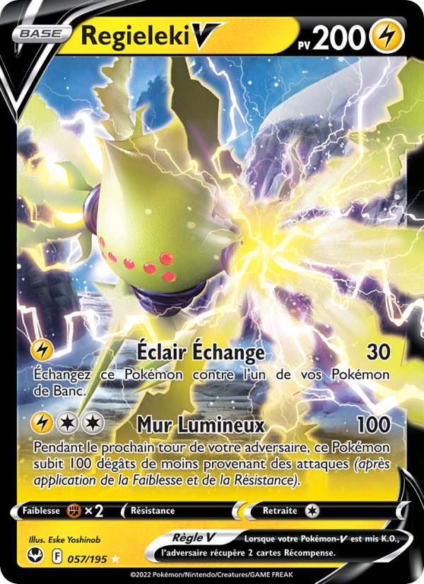 Regieleki V 057 — Tempête Argentée (French Pokémon TCG card)