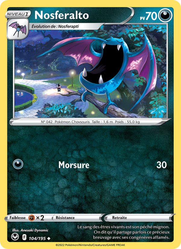 Nosferalto 104 — Tempête Argentée (French Pokémon TCG card)