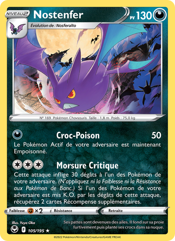 Nostenfer 105 — Tempête Argentée (French Pokémon TCG card)