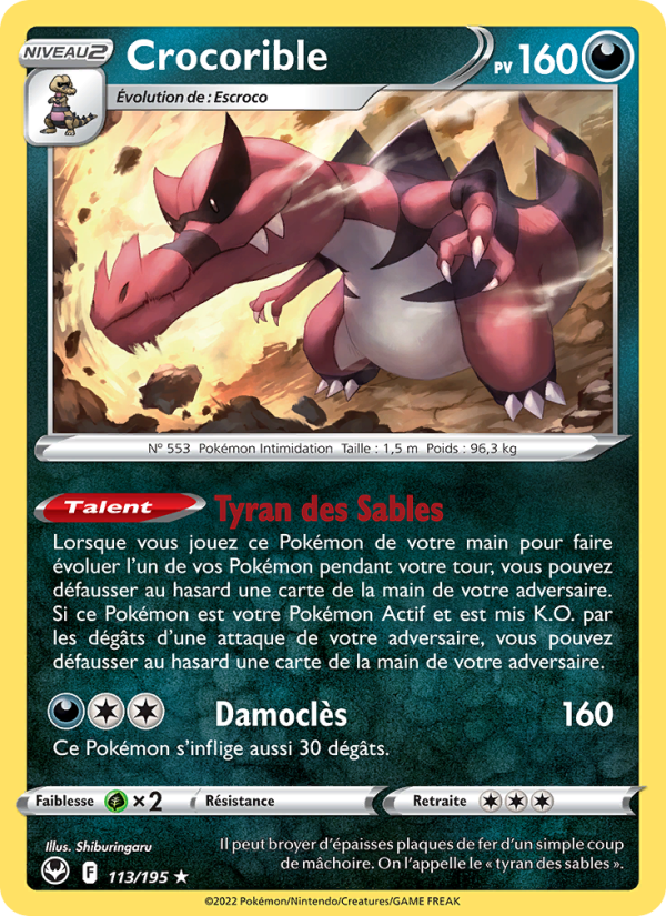 Crocorible 113 — Tempête Argentée (French Pokémon TCG card)