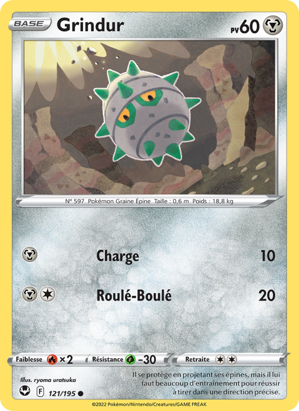 Grindur 121 — Tempête Argentée (French Pokémon TCG card)