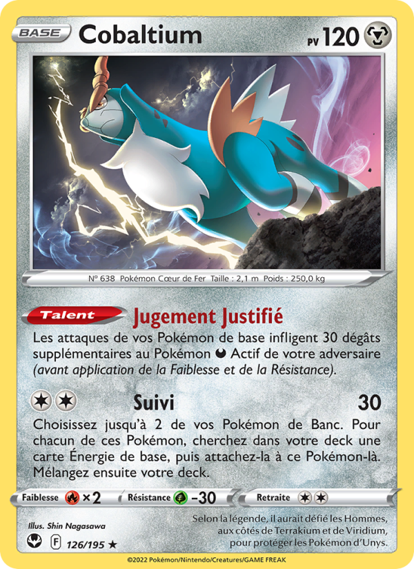 Cobaltium 126 — Tempête Argentée (French Pokémon TCG card)