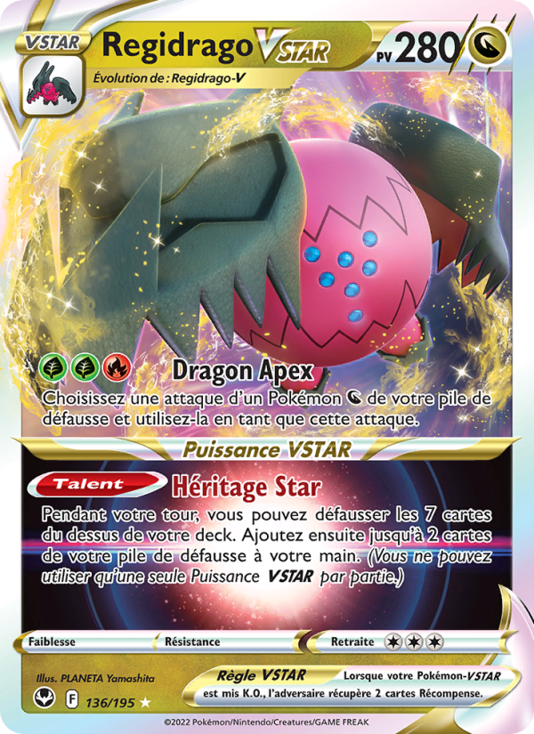 Regidrago VSTAR 136 — Tempête Argentée (French Pokémon TCG card)