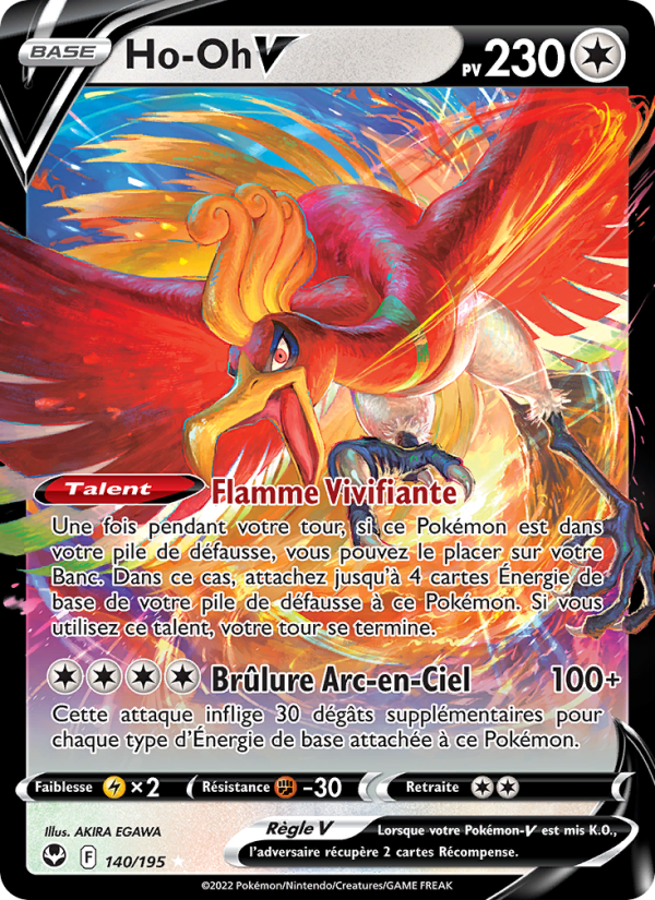 Ho-Oh V 140 — Tempête Argentée (French Pokémon TCG card)