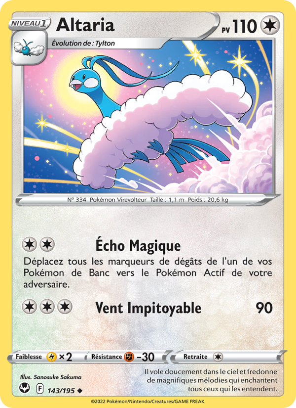 Altaria 143 — Tempête Argentée (French Pokémon TCG card)