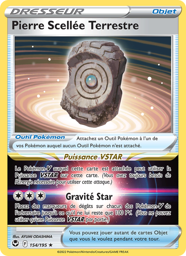 Pierre Scellée Terrestre 154 — Tempête Argentée (French Pokémon TCG card)