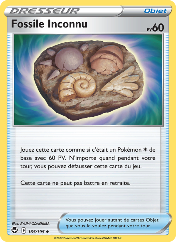 Fossile Inconnu 165 — Tempête Argentée (French Pokémon TCG card)