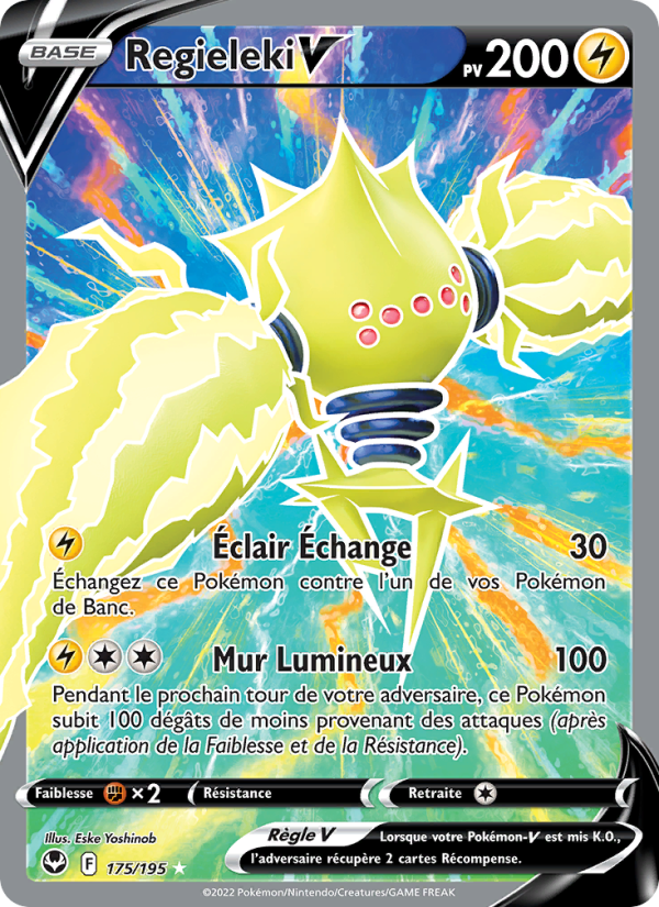 Regieleki V 175 — Tempête Argentée (French Pokémon TCG card)