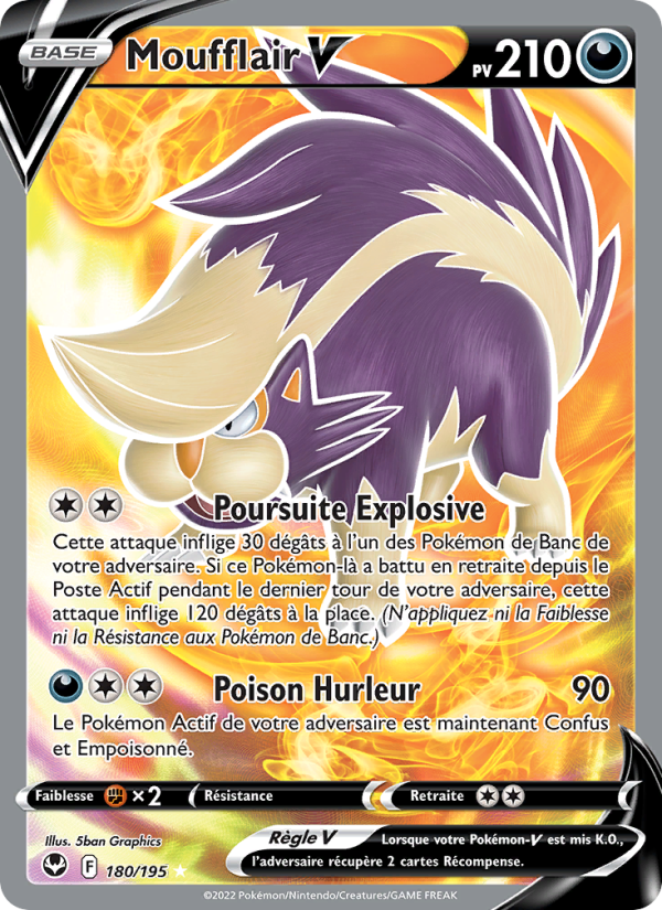 Moufflair V 180 — Tempête Argentée (French Pokémon TCG card)