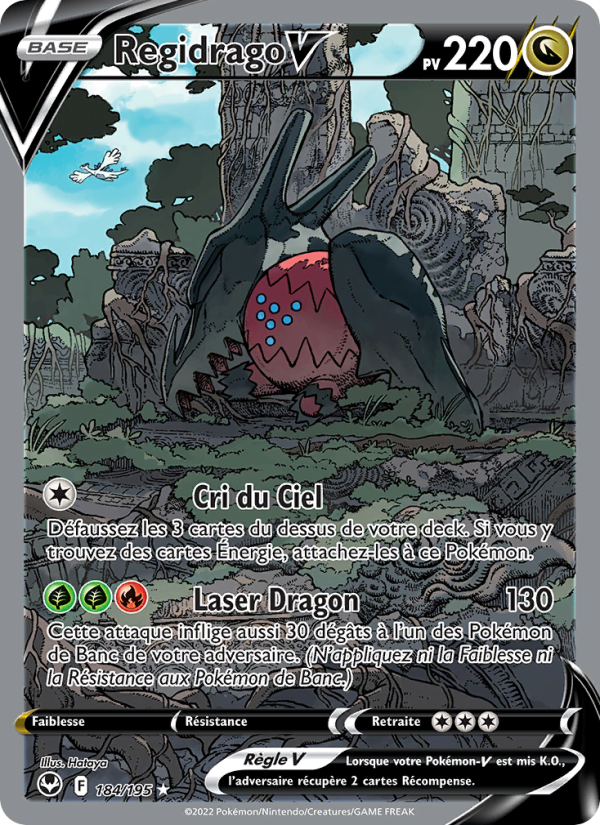 Regidrago V 184 — Tempête Argentée (French Pokémon TCG card)