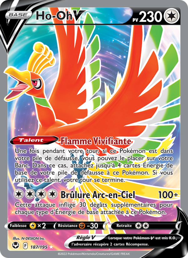 Ho-Oh V 187 — Tempête Argentée (French Pokémon TCG card)