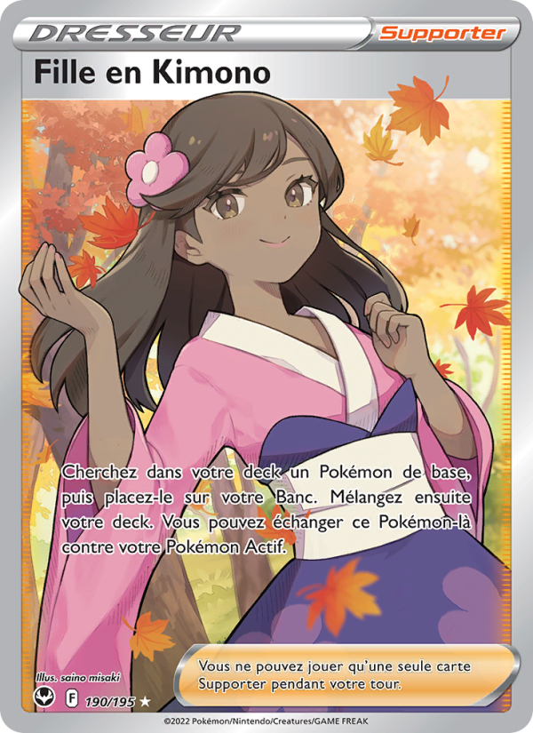 Fille en Kimono 190 — Tempête Argentée (French Pokémon TCG card)