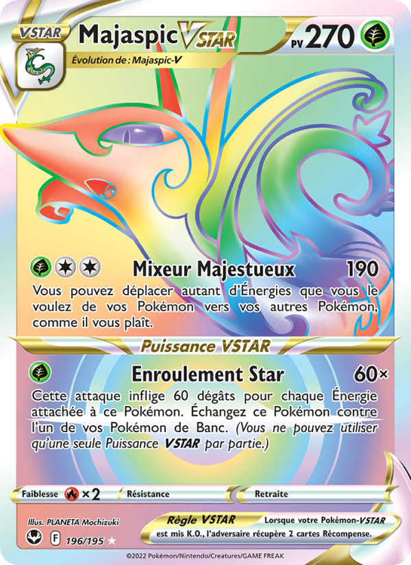 Majaspic VSTAR 196 — Tempête Argentée (French Pokémon TCG card)