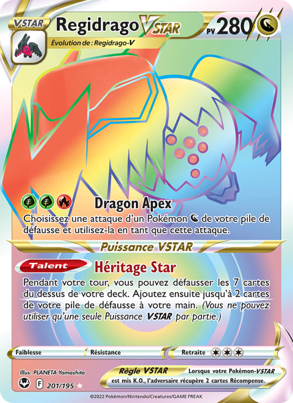 Regidrago VSTAR 201 — Tempête Argentée (French Pokémon TCG card)