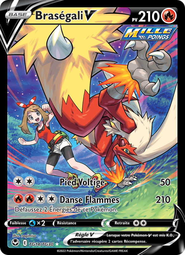 Braségali V TG14 — Tempête Argentée (French Pokémon TCG card)
