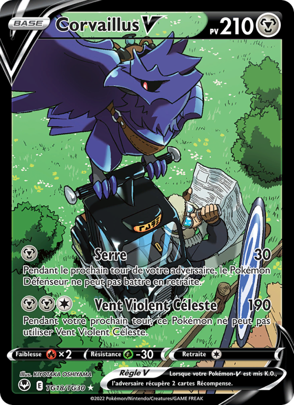Corvaillus V TG18 — Tempête Argentée (French Pokémon TCG card)