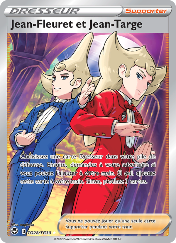 Jean-Fleuret et Jean-Targe TG28 — Tempête Argentée (French Pokémon TCG card)