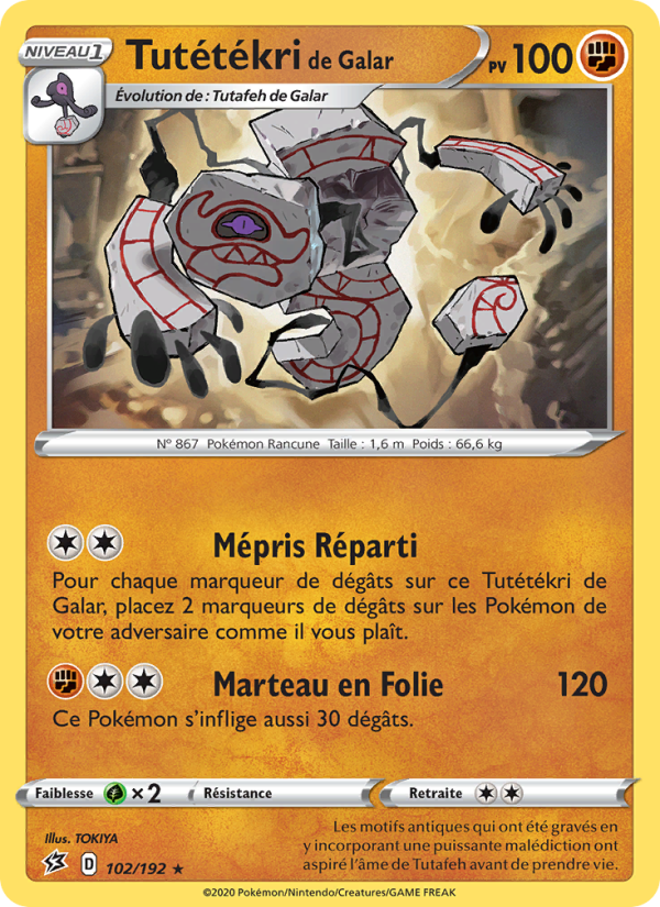 Tutétékri de Galar 102 — Clash des Rebelles (French Pokémon TCG card)