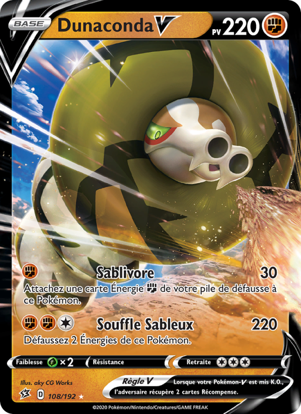 Dunaconda V 108 — Clash des Rebelles (French Pokémon TCG card)