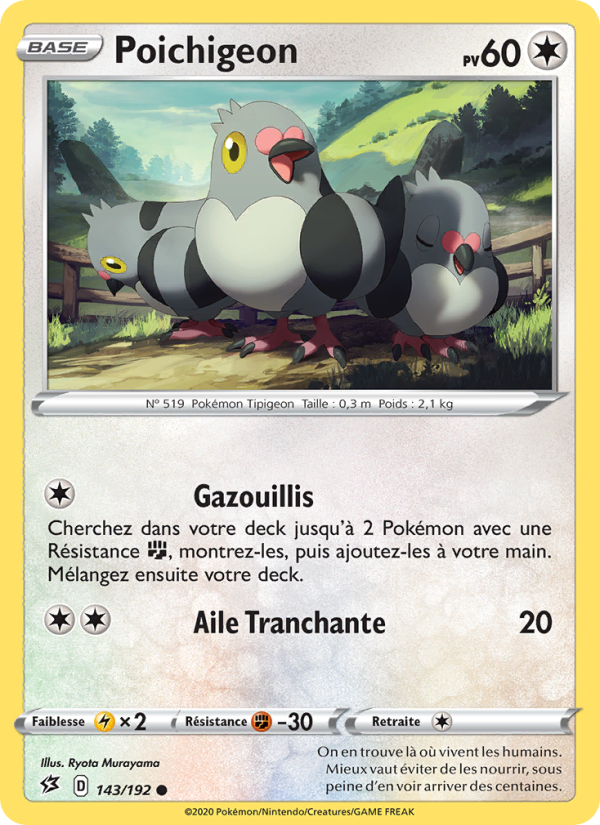Poichigeon 143 — Clash des Rebelles (French Pokémon TCG card)