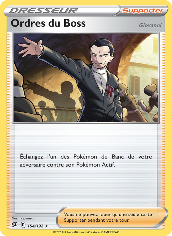 Ordres du Boss (Giovanni) 154 — Clash des Rebelles (French Pokémon TCG card)