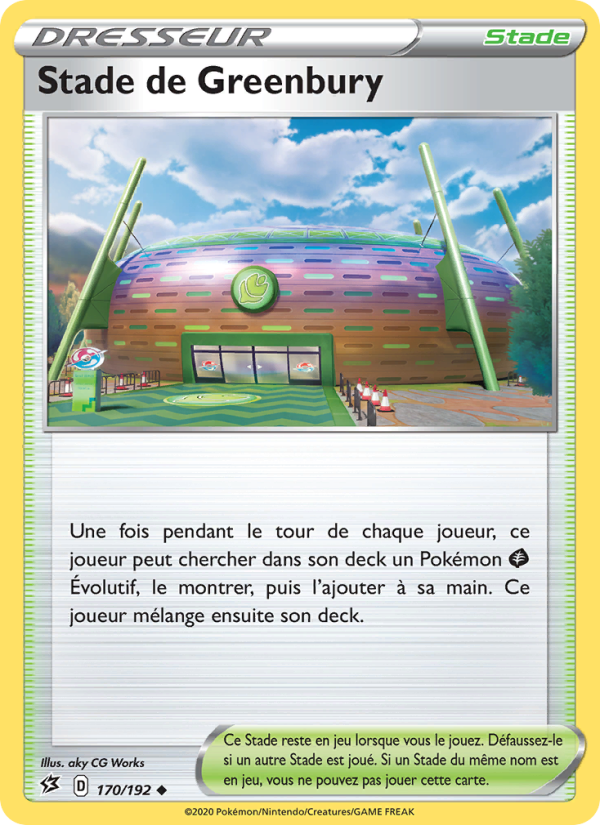 Stade de Greenbury 170 — Clash des Rebelles (French Pokémon TCG card)