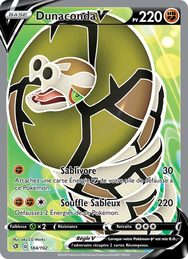 Dunaconda V 184 — Clash des Rebelles (French Pokémon TCG card)