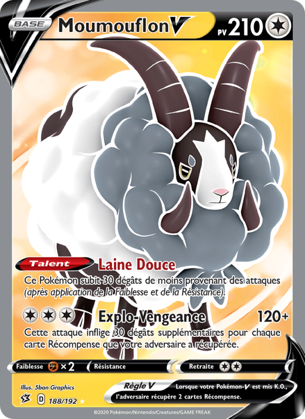 Moumouflon V 188 — Clash des Rebelles (French Pokémon TCG card)