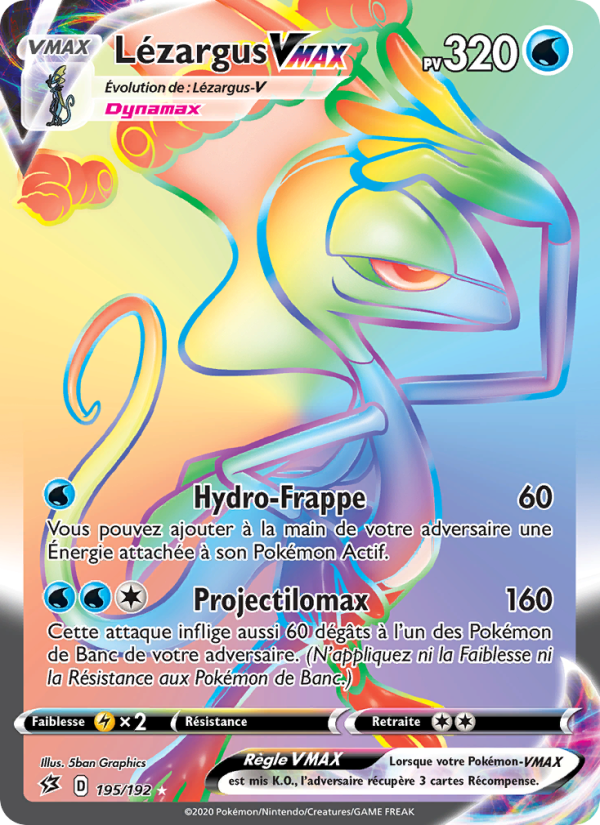 Lézargus VMAX 195 — Clash des Rebelles (French Pokémon TCG card)