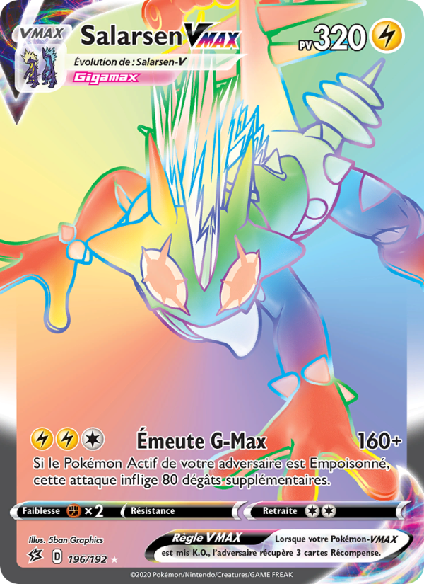 Salarsen VMAX 196 — Clash des Rebelles (French Pokémon TCG card)